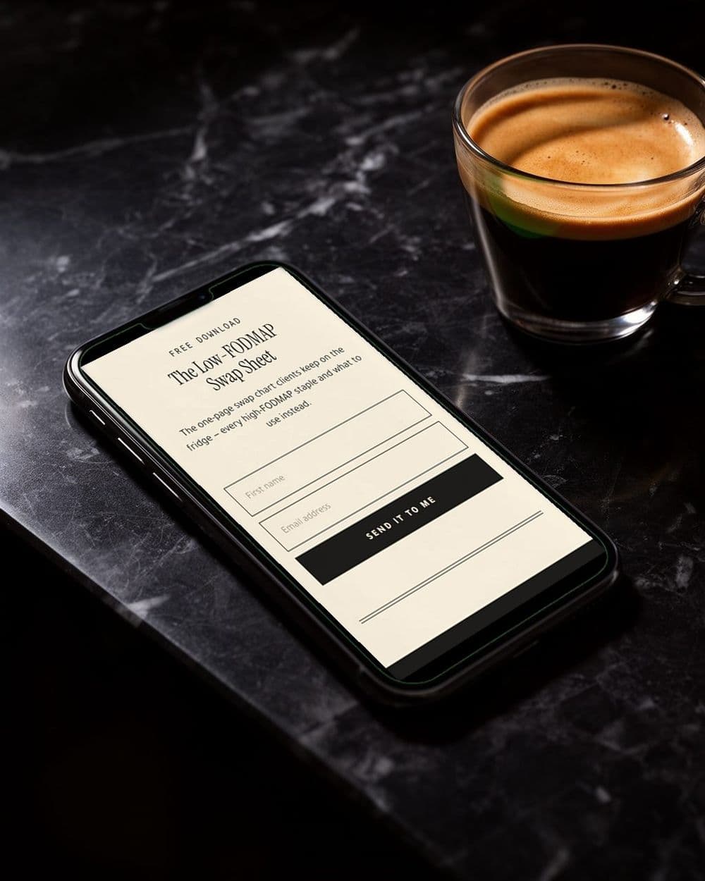 The Romy Ashford design on a phone
