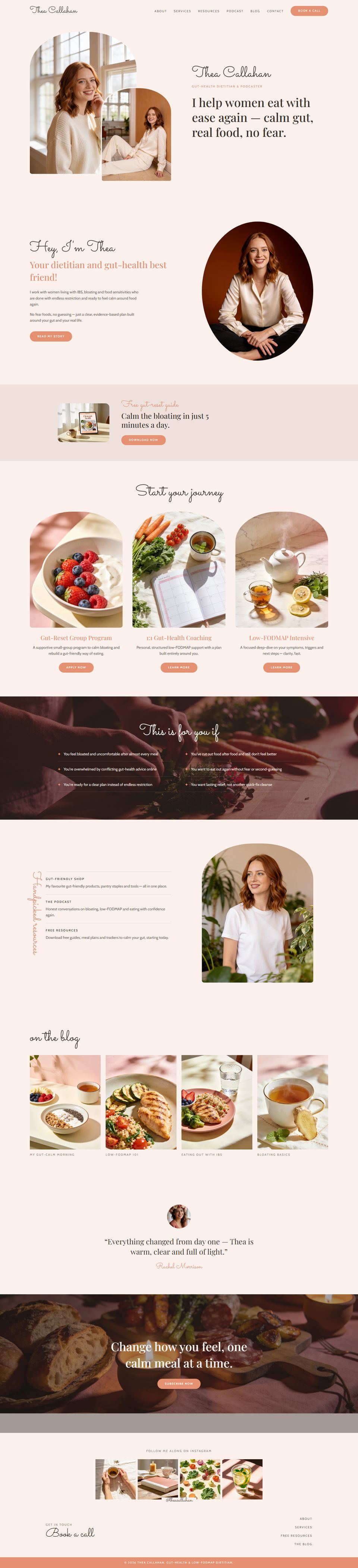 The Thea Callahan design, the whole home page