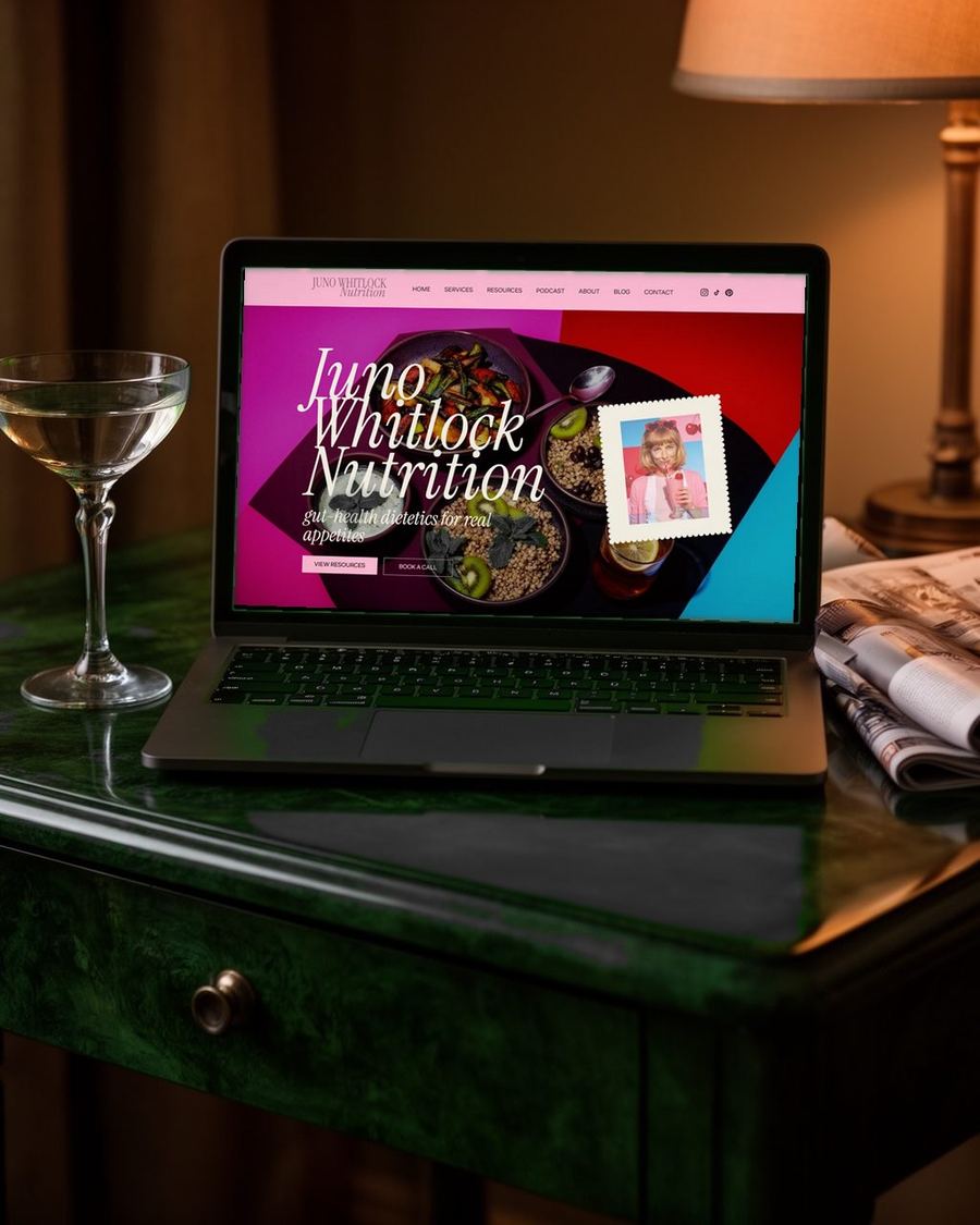 The Juno Whitlock design on a laptop