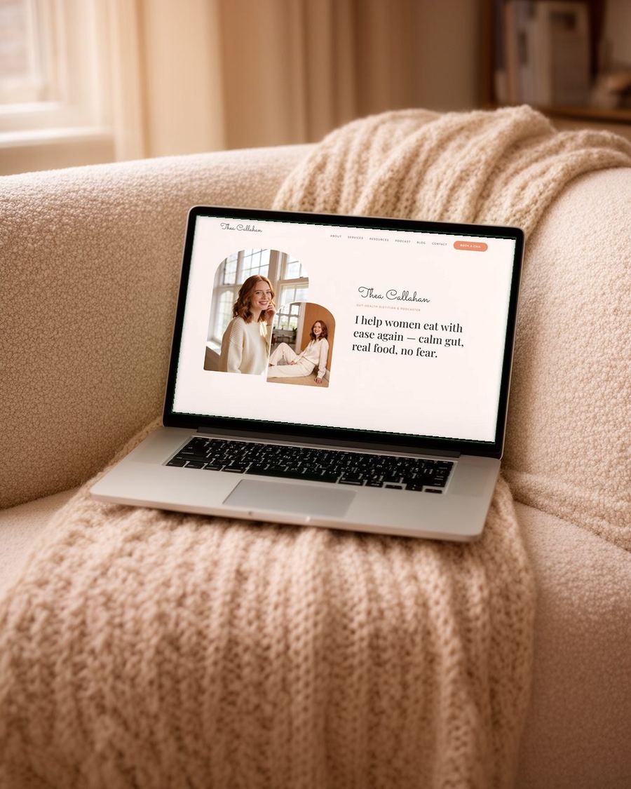 The Thea Callahan design on a laptop