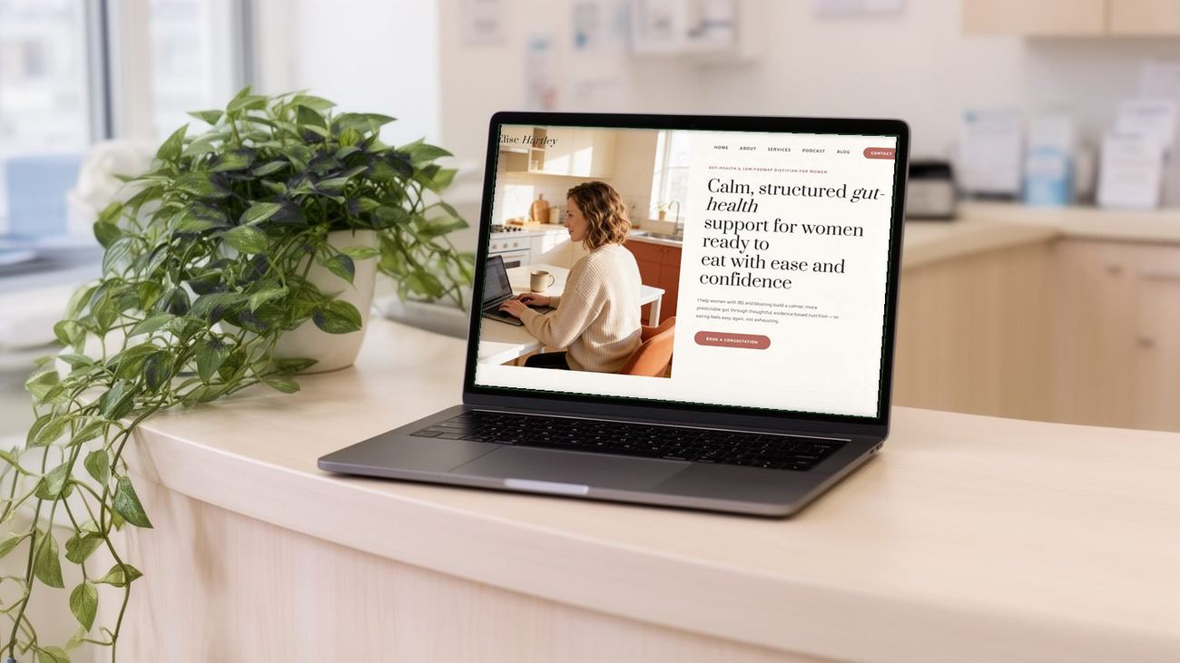 The Elise Hartley design on a laptop